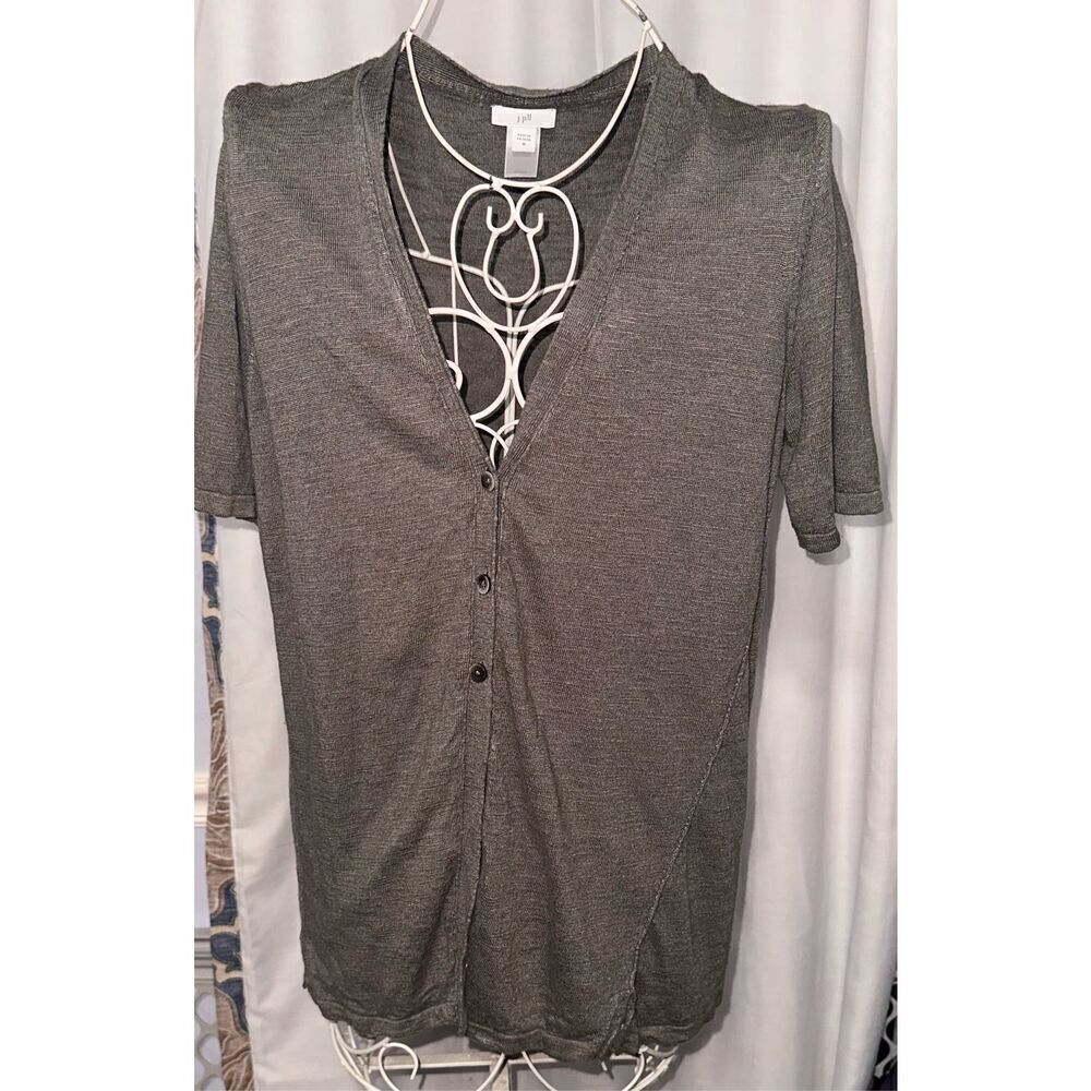 BEAUTIFUL  J. Jill green Short Sleeve V Neck Button Down Short Sleeve Cardigan S